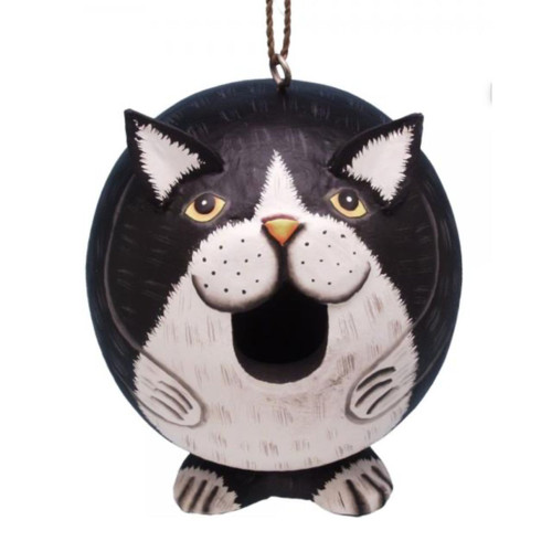 Black & White Cat Gord-O Bird House