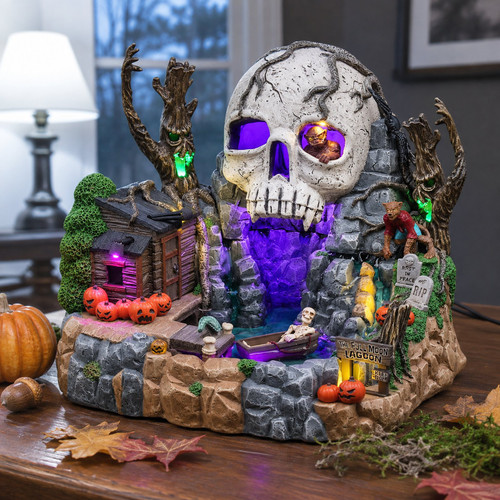 Lemax Spooky Town - The Full Moon Lagoon – collectible Halloween village piece displayed in a cosy home