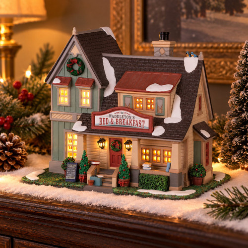 Lemax Waddleton's Bed & Breakfast – collectible Christmas village piece displayed in a cosy home