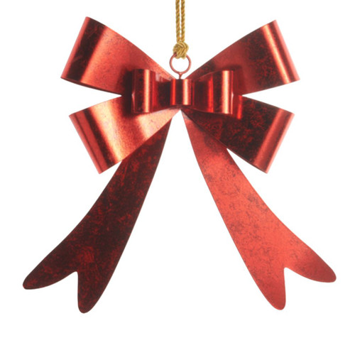 Red Metallic Bow Ornament