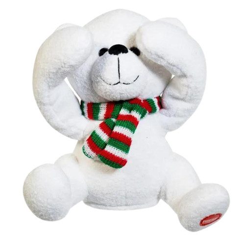 Battery-Operated Plush Peek-A-Boo Bear With Movement and Sound