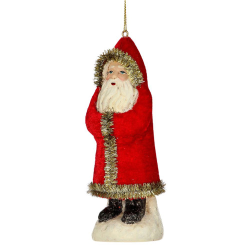 Vintage Santa Ornament - Red