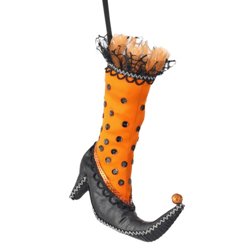 Witch Boot Ornament – Orange
