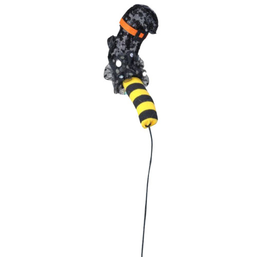 14-Inch Yellow Glitter Witches Boot Stem
