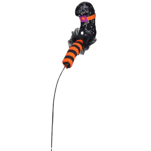 14 Inch Orange Glitter Witches Boot Stem