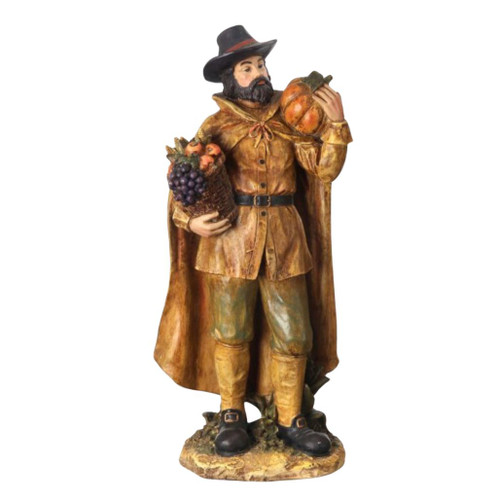 Harvest Pilgrim Man Holding Basket