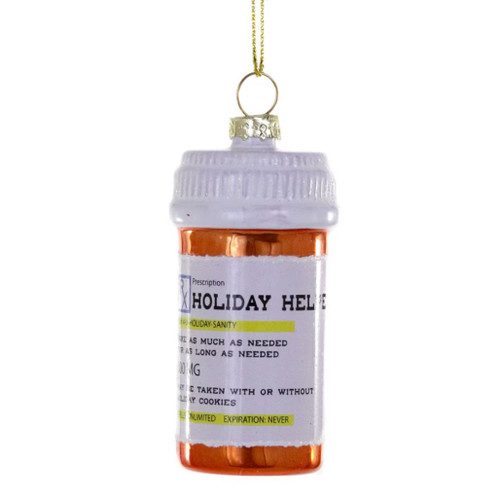 Cody Foster & Co Holiday Helpers Prescription Bottle Ornament