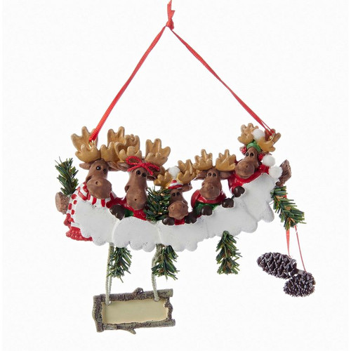 Kurt Adler Moose Family of 5 Personalized Ornament