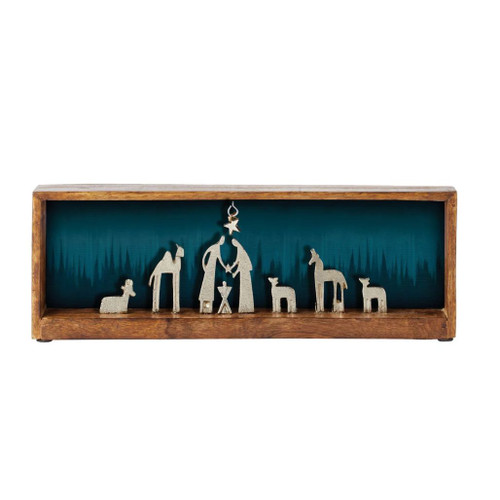 Wood & Metal Holy Night Nativity Scene