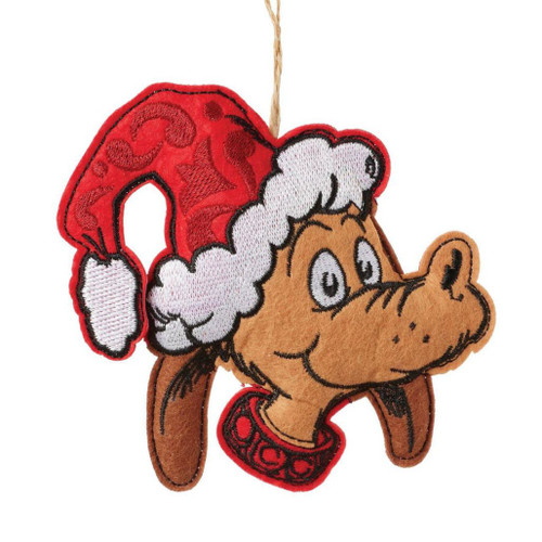 Jim Shore - Dr. Seuss - Felt Max in Santa Hat Ornament