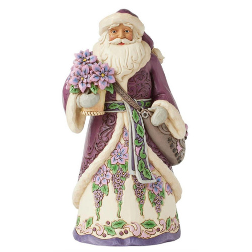 Jim Shore - Heartwood Creek - Purple Santa Royal Holiday Cheer Figurine