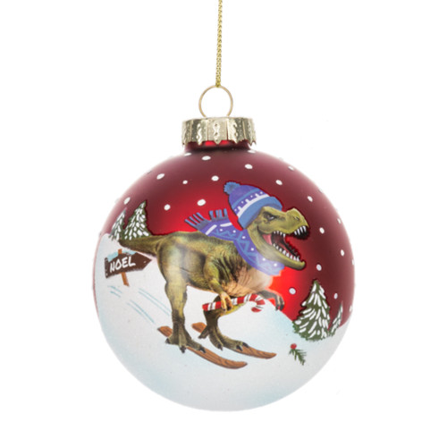Christmas T-Rex Ball Ornament