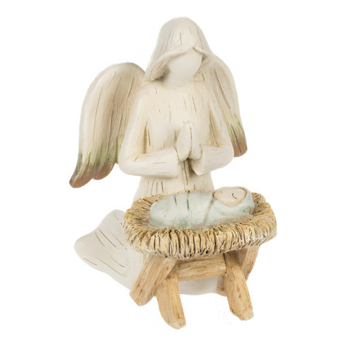 Kneeling Angel at Manger Figurine
