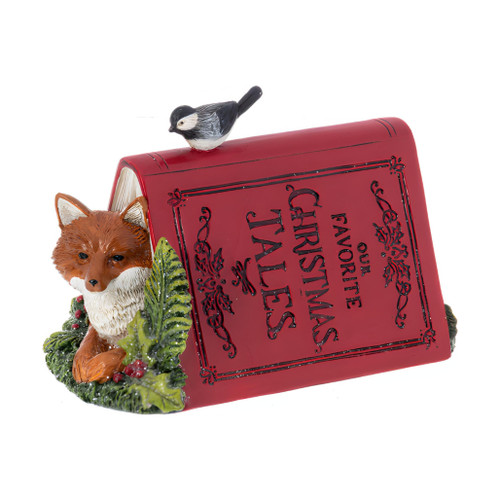 Fox Under Book Figurine