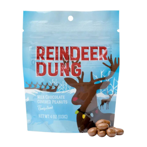 Reindeer Dung Milk Chocolate Covered Peanuts 4oz Bag