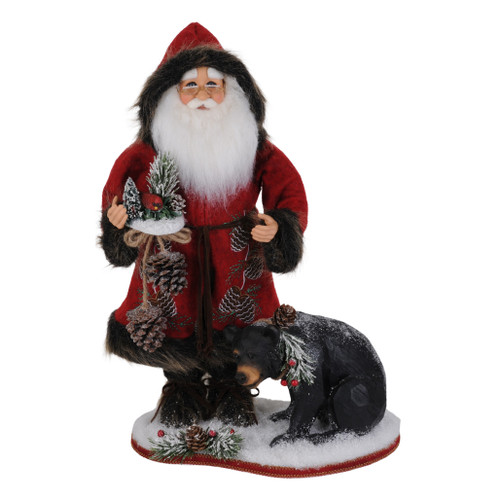Karen Didion Woodland Bear Santa Figurine