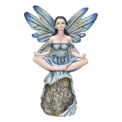 Fairy Meditating on Stone Figurine