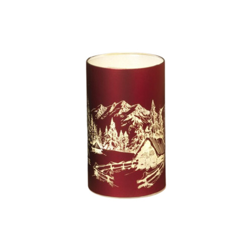 Small Lighted Glass Village Scene Luminary