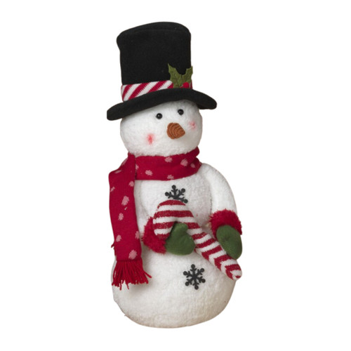 Plush Holiday Snowman with Top Hat