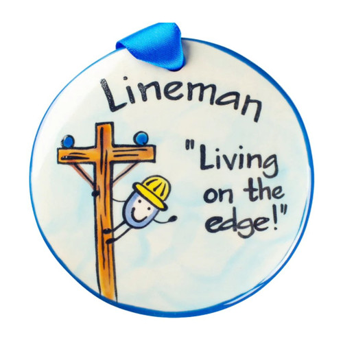 Nola Watkins Lineman Hand Painted Ornament