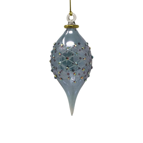 Egyptian Museum Blue Finial Crystal Chaton Ornament
