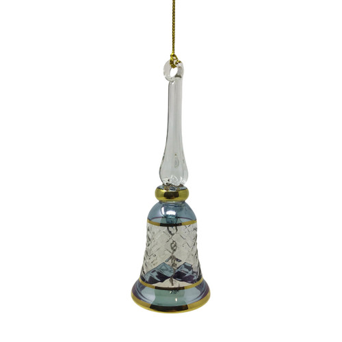 Egyptian Museum Small Blue Bell Glass Ornament