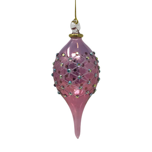 Egyptian Museum Purple Finial Crystal Chaton Glass Ornament