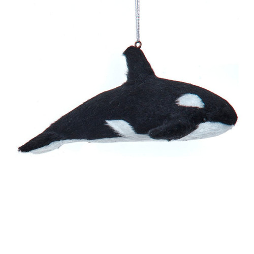 Black and White Whale Ornament