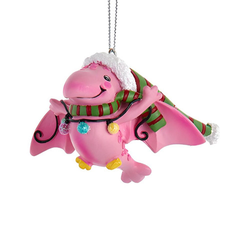 Pink Colorful Dinosaur Ornament