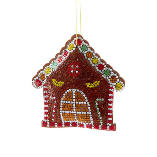 Bedazzled Gingerbread House Ornament