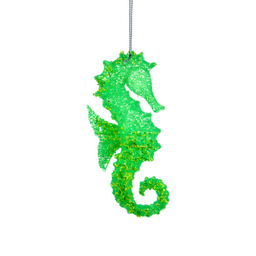 Glow in the Dark Green Seahorse Ornament