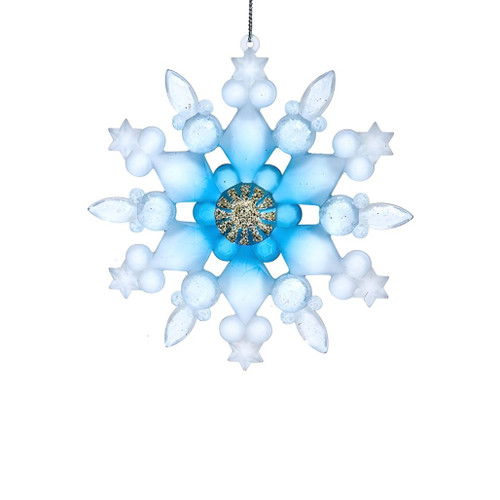 Light Blue Frost Snowflake Ornament