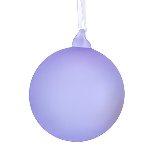 Purple Glow-in-the-Dark Glass Ball Ornament