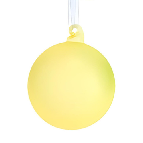 Yellow Glow-in-the-Dark Glass Ball Ornament