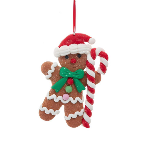 Gingerbread Man with Candy Cane Ornament