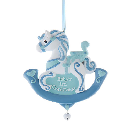 Blue Baby’s 1st Christmas Rocking Horse Ornament