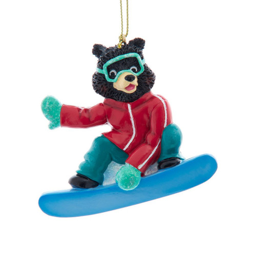 Snowboarding Bear Ornament