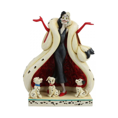 Jim Shore Disney Traditions Cruella De Vil With Puppies Figurine