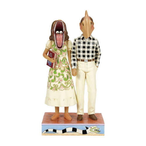 Jim Shore Beetlejuice Adam & Barbara Scary Masks Figurine