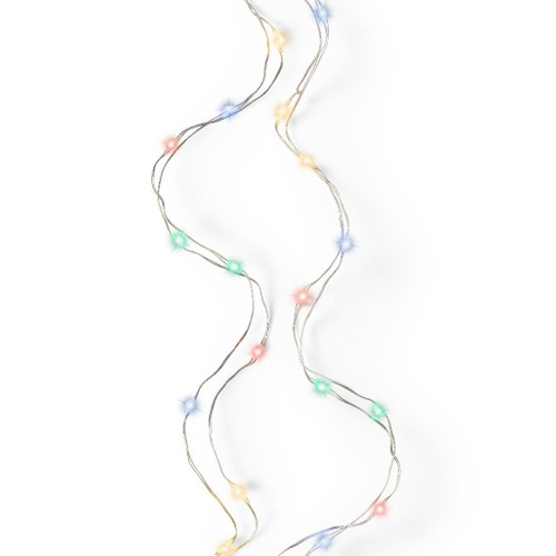 Lumineo 60 Multicolor Micro LED Lights – Silver Wire