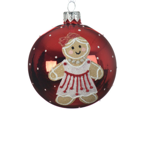 Gingerbread Girl Glass Ball Ornament