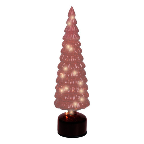 Lumineo Micro LED Rotating Red Glass Tree