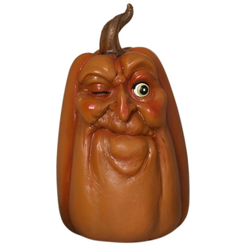 Large Resin Harvest Winking Face Pumpkin Head Figurine