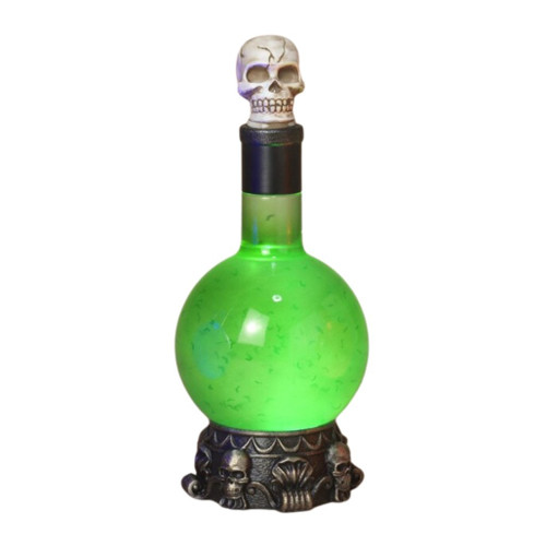 Lighted Spinning Green Potion Bottle with Timer