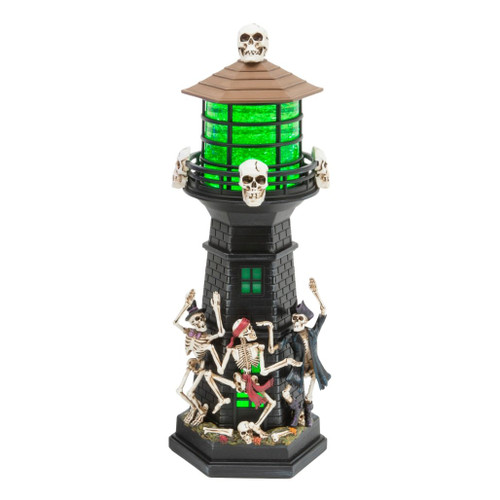Dancing Skeletons Haunted Lighthouse Water Globe