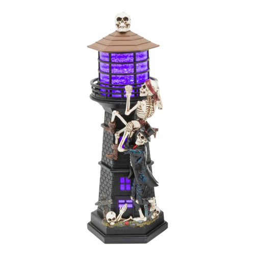 Climbing Skeletons Haunted Lighthouse Water Globe