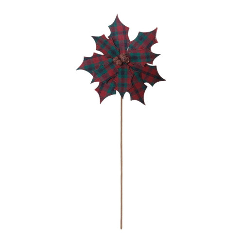 Plaid Poinsettia Stem