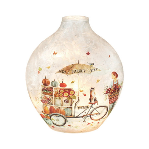 Stony Creek Frosted Fall Festival Bike Market Glass Lamp