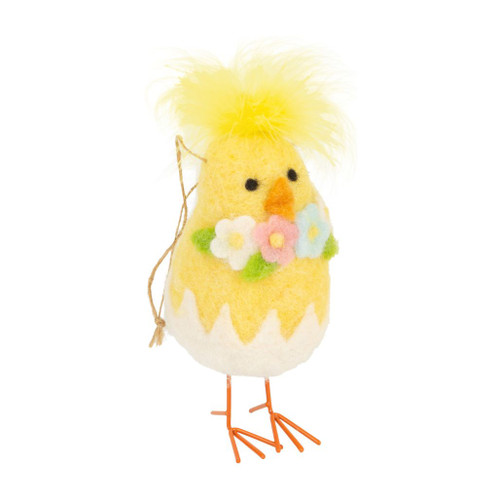Felt Fluffy Chick in Egg Ornament | 6 inch