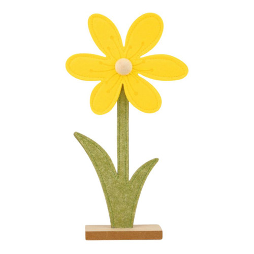 Tall Felt Daisy Table Piece on Wood Base | 12 inch